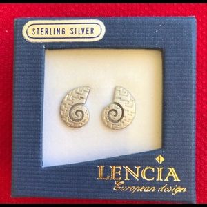Sterling Silver Nautilus Shell Stud Earrings or Posts